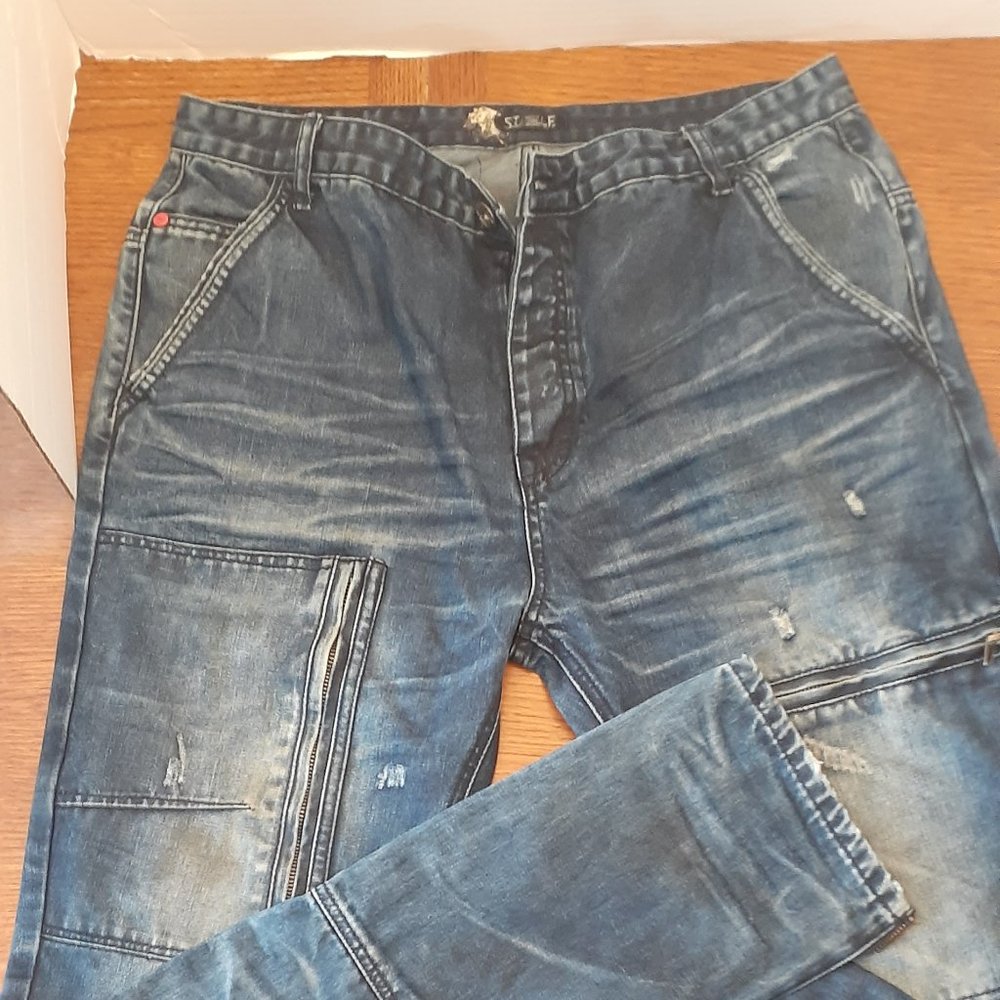 Staple Men's Size 36 Denim Distressed Jeans